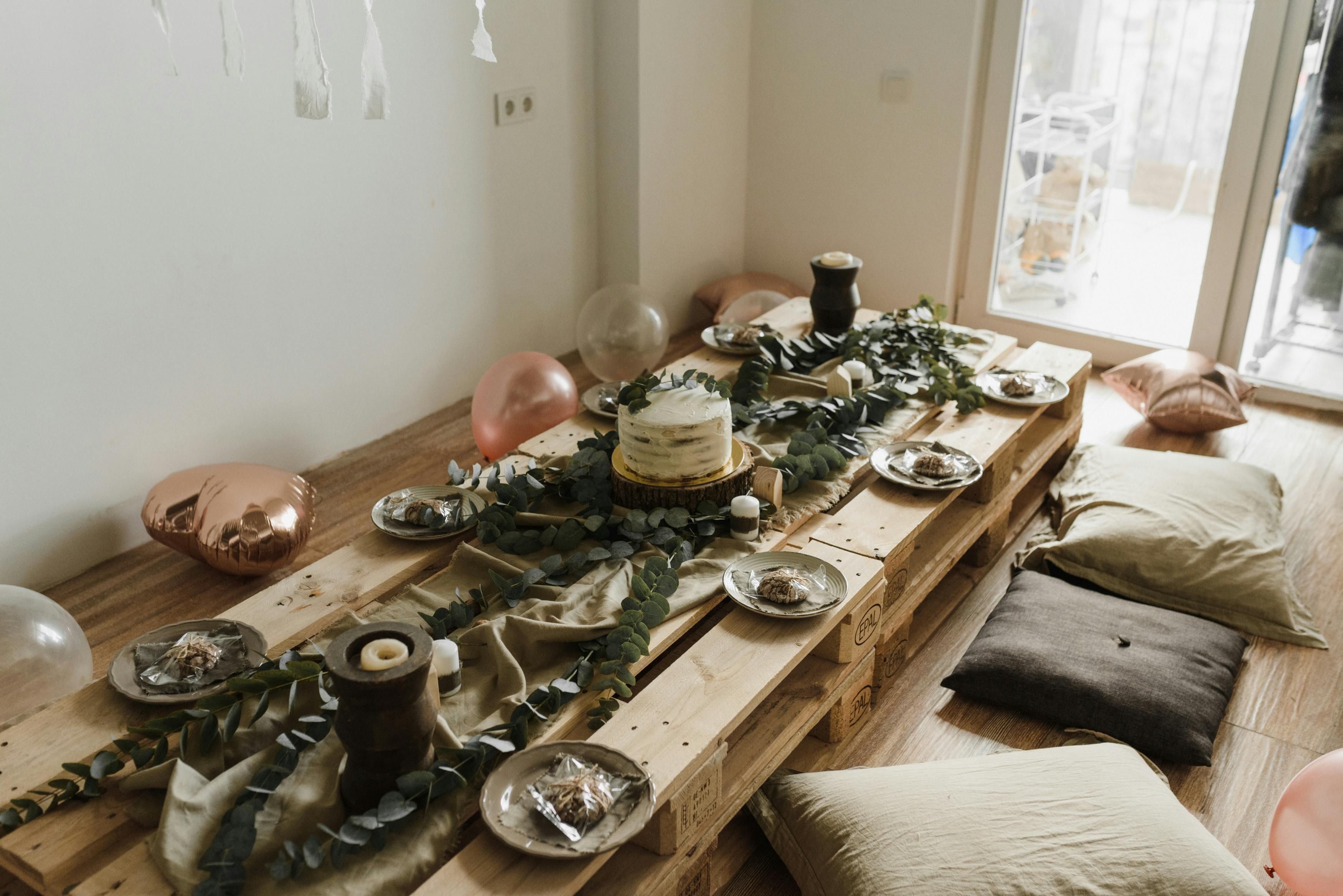 ديكور حفلة بسيطة بطابع ريفي ناعم